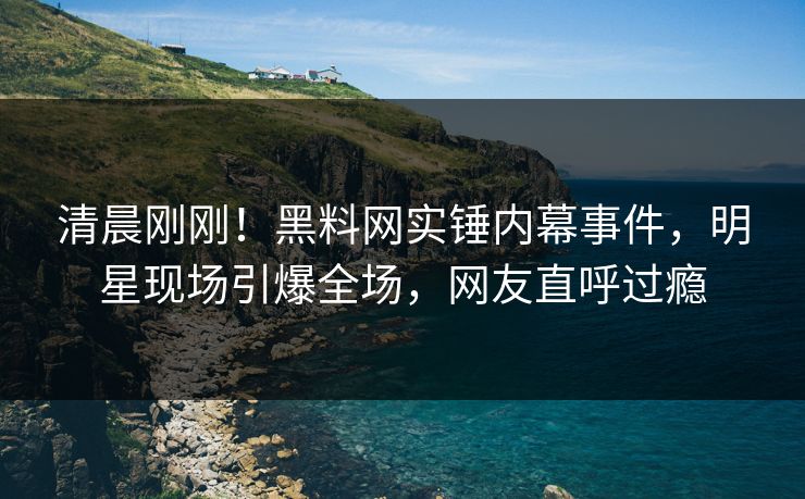 清晨刚刚！黑料网实锤内幕事件，明星现场引爆全场，网友直呼过瘾